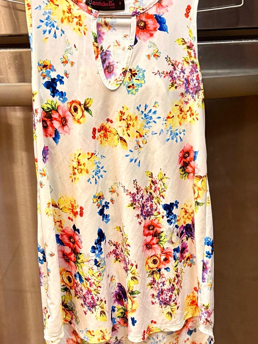 Annabelle White Floral A-Line Skirt with Multicolor Blooms